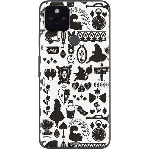 Disney Alice in Wonderland (animated) Silhouette Pattern Google Pixel 5a Skin