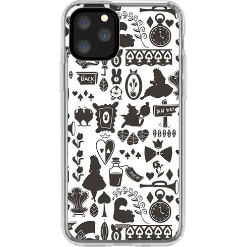 Disney Alice in Wonderland (animated) Silhouette Pattern iPhone 11 Pro Clear Case