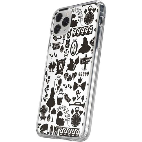 Disney Alice in Wonderland (animated) Silhouette Pattern iPhone 11 Pro Clear Case