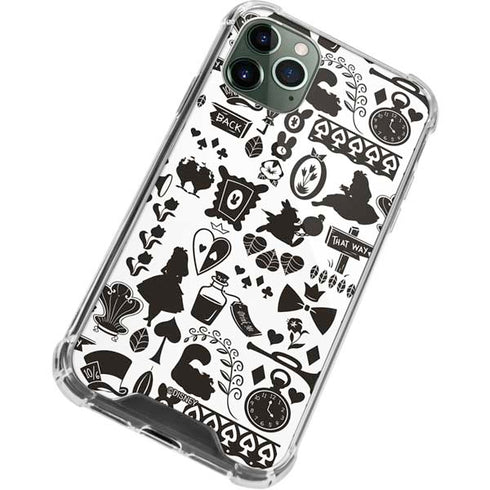 Disney Alice in Wonderland (animated) Silhouette Pattern iPhone 11 Pro Max Clear Case