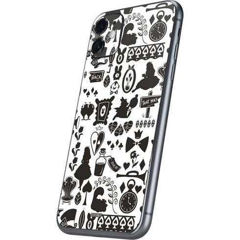 Disney Alice in Wonderland (animated) Silhouette Pattern iPhone 11 Skin