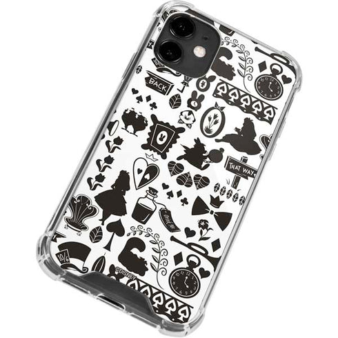 Disney Alice in Wonderland (animated) Silhouette Pattern iPhone 12 Clear Case
