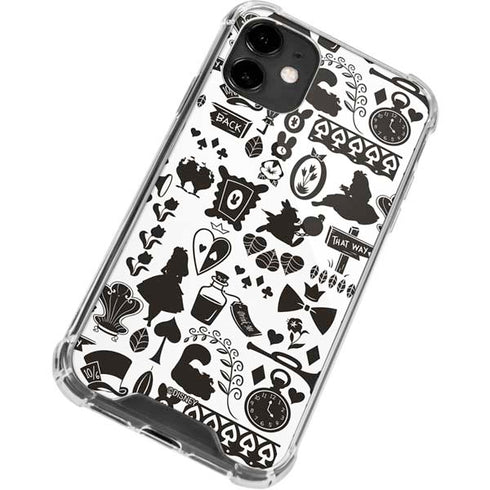 Disney Alice in Wonderland (animated) Silhouette Pattern iPhone 12 Mini Clear Case