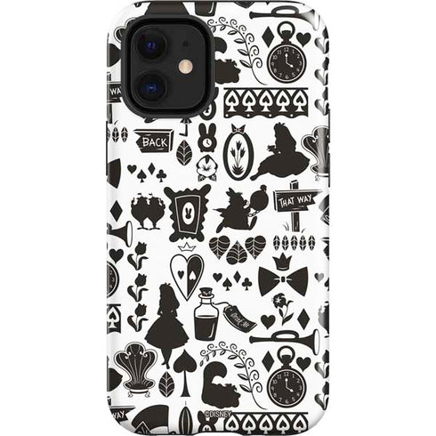 Disney Alice in Wonderland (animated) Silhouette Pattern iPhone 12 Mini Impact Case