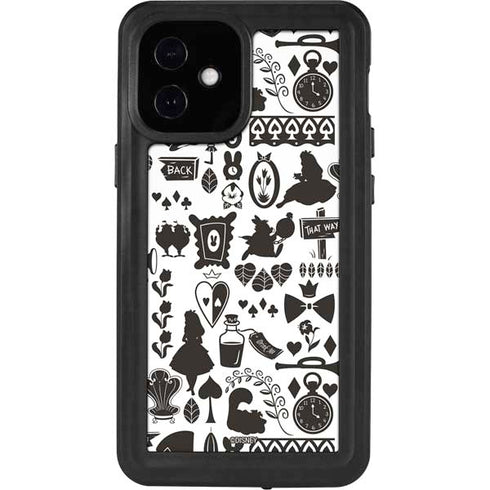 Disney Alice in Wonderland (animated) Silhouette Pattern iPhone 12 Mini Waterproof Case