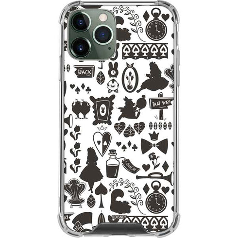Disney Alice in Wonderland (animated) Silhouette Pattern iPhone 12 Pro Clear Case