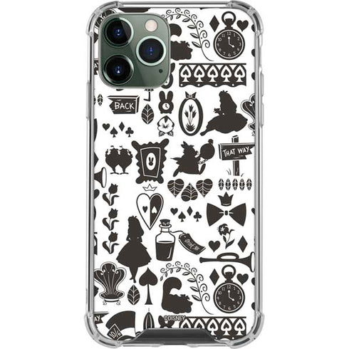 Disney Alice in Wonderland (animated) Silhouette Pattern iPhone 12 Pro Max Clear Case
