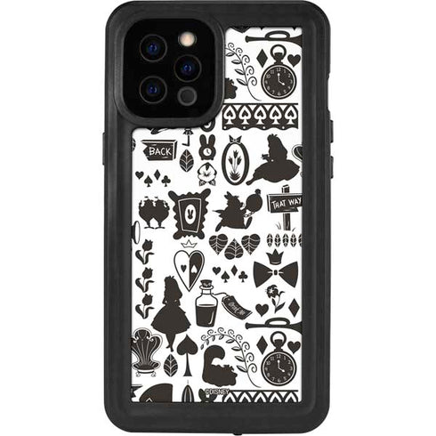 Disney Alice in Wonderland (animated) Silhouette Pattern iPhone 12 Pro Max Waterproof Case