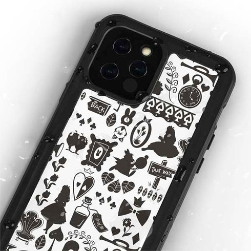 Disney Alice in Wonderland (animated) Silhouette Pattern iPhone 12 Pro Max Waterproof Case