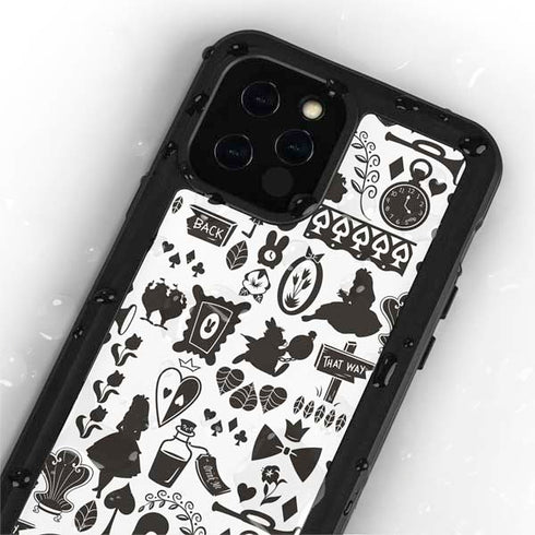 Disney Alice in Wonderland (animated) Silhouette Pattern iPhone 12 Pro Waterproof Case