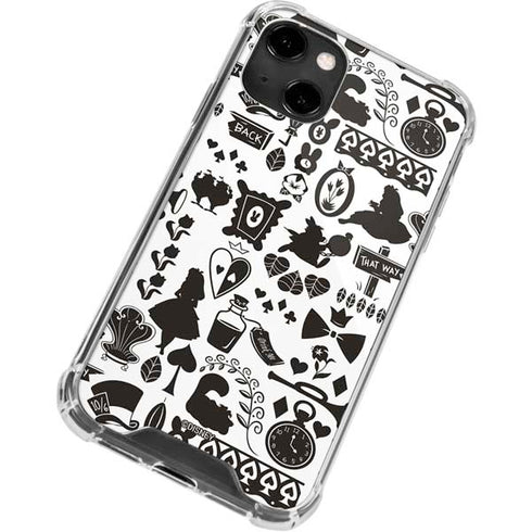 Disney Alice in Wonderland (animated) Silhouette Pattern iPhone 13 Clear Case