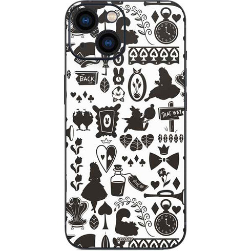 Disney Alice in Wonderland (animated) Silhouette Pattern iPhone 13 Mini Skin