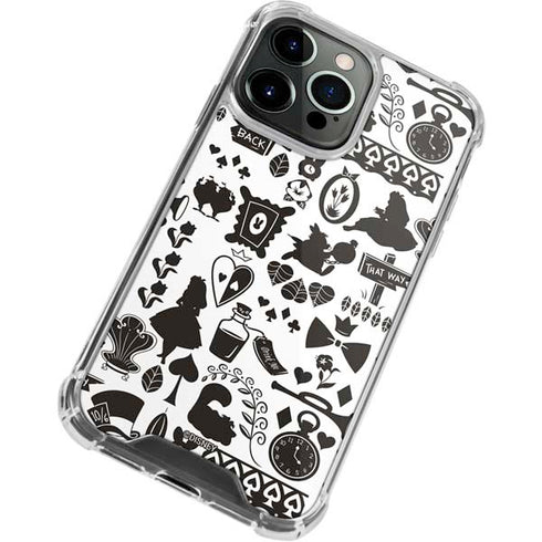 Disney Alice in Wonderland (animated) Silhouette Pattern iPhone 13 Pro Clear Case
