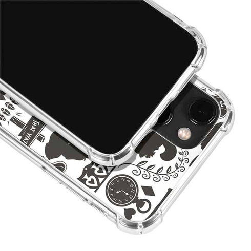 Disney Alice in Wonderland (animated) Silhouette Pattern iPhone 14 Clear Case