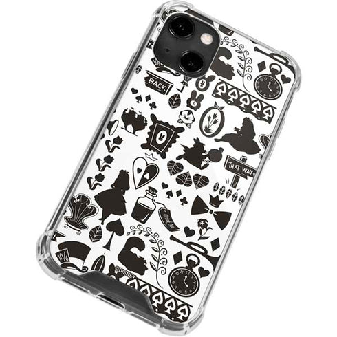 Disney Alice in Wonderland (animated) Silhouette Pattern iPhone 14 Clear Case