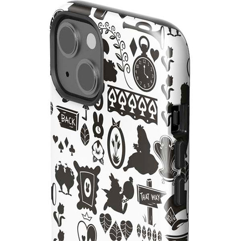 Disney Alice in Wonderland (animated) Silhouette Pattern iPhone 15 Plus Impact Case