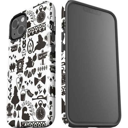 Disney Alice in Wonderland (animated) Silhouette Pattern iPhone 14 Plus Impact Case