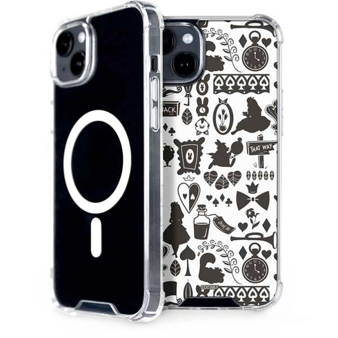 Disney Alice in Wonderland (animated) Silhouette Pattern iPhone 15 MagSafe Case