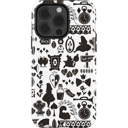 Disney Alice in Wonderland (animated) Silhouette Pattern iPhone 14 Pro Impact Case