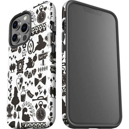 Disney Alice in Wonderland (animated) Silhouette Pattern iPhone 14 Pro Impact Case