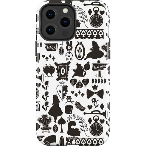 Disney Alice in Wonderland (animated) Silhouette Pattern iPhone 15 Pro Max Impact Case