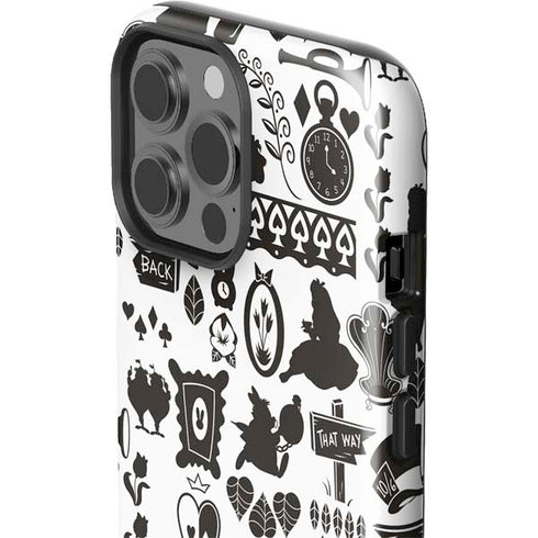 Disney Alice in Wonderland (animated) Silhouette Pattern iPhone 14 Pro Max Impact Case