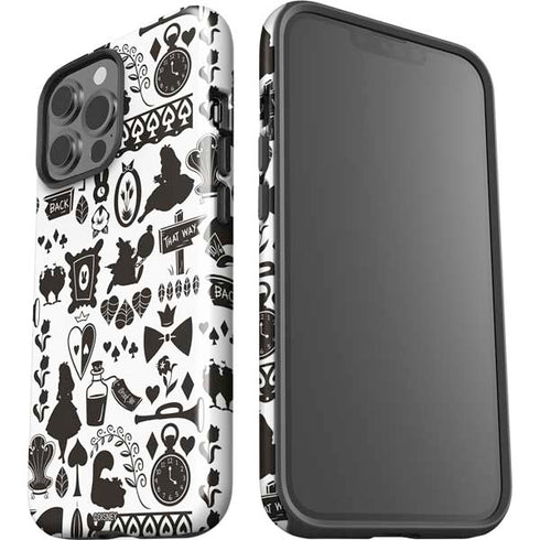 Disney Alice in Wonderland (animated) Silhouette Pattern iPhone 14 Pro Max Impact Case