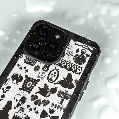 Disney Alice in Wonderland (animated) Silhouette Pattern iPhone 14 Pro Max Waterproof Case