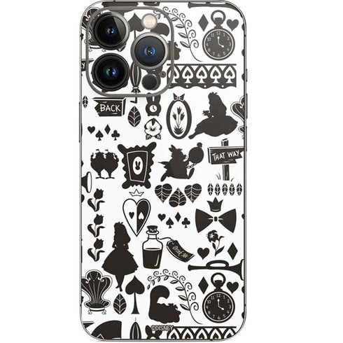 Disney Alice in Wonderland (animated) Silhouette Pattern iPhone 14 Pro Skin