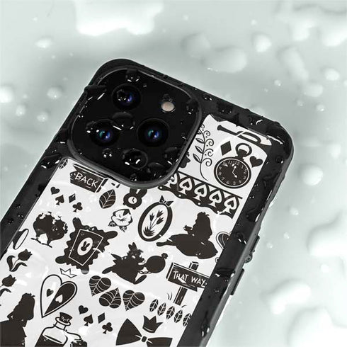 Disney Alice in Wonderland (animated) Silhouette Pattern iPhone 14 Pro Waterproof Case