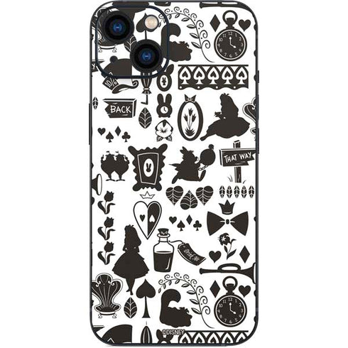 Disney Alice in Wonderland (animated) Silhouette Pattern iPhone 15 Skin