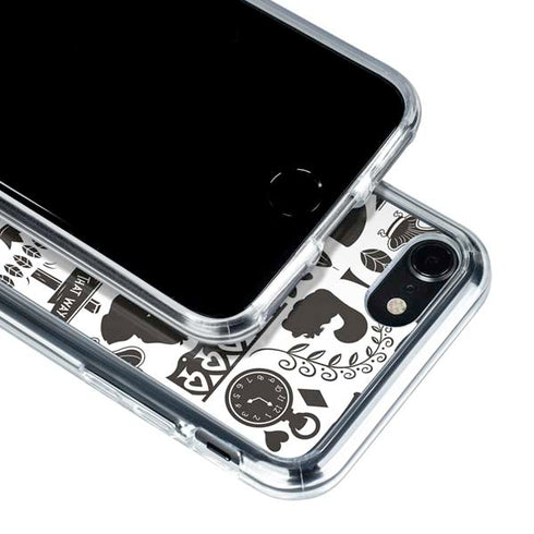 Disney Alice in Wonderland (animated) Silhouette Pattern iPhone SE (2nd & 3rd Gen) Clear Case