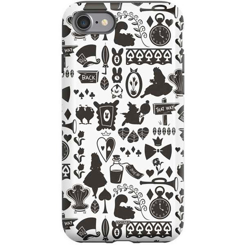 Disney Alice in Wonderland (animated) Silhouette Pattern iPhone SE (2nd & 3rd Gen) Pro Case