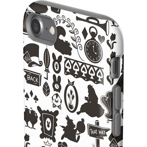 Disney Alice in Wonderland (animated) Silhouette Pattern iPhone SE (2nd & 3rd Gen) Pro Case