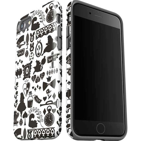 Disney Alice in Wonderland (animated) Silhouette Pattern iPhone SE (2nd & 3rd Gen) Pro Case