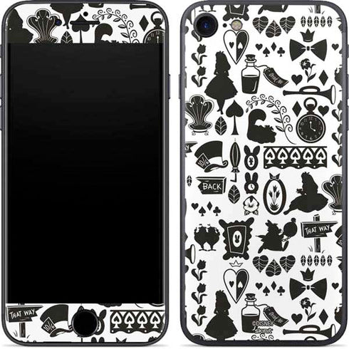 Disney Alice in Wonderland (animated) Silhouette Pattern iPhone SE (2nd & 3rd Gen) Skin