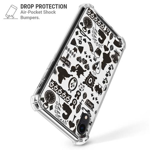 Disney Alice in Wonderland (animated) Silhouette Pattern iPhone XR Clear Case