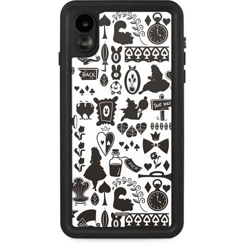 Disney Alice in Wonderland (animated) Silhouette Pattern iPhone XR Waterproof Case
