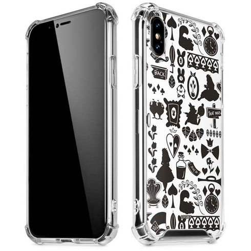Disney Alice in Wonderland (animated) Silhouette Pattern iPhone XS Max Clear Case