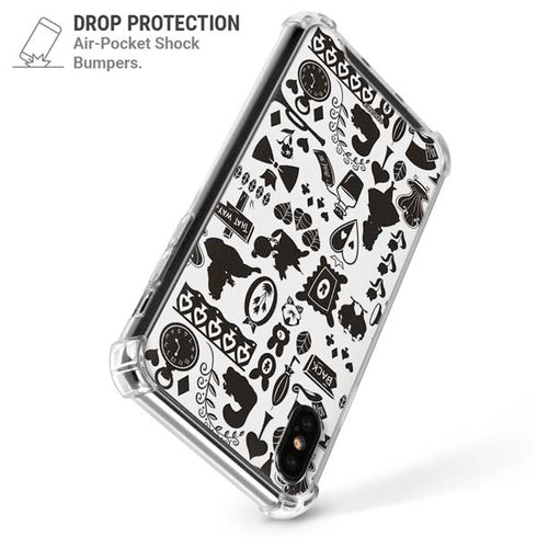 Disney Alice in Wonderland (animated) Silhouette Pattern iPhone XS Max Clear Case