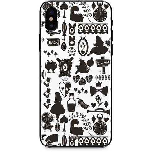 Disney Alice in Wonderland (animated) Silhouette Pattern iPhone XS Skin