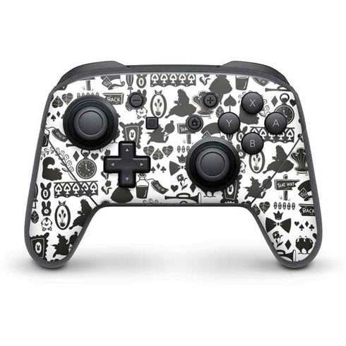 Disney Alice in Wonderland (animated) Silhouette Pattern Nintendo Switch Pro Controller Skin