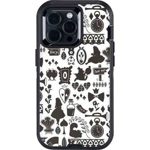 Disney Alice in Wonderland (animated) Silhouette Pattern Otterbox Defender iPhone Skin