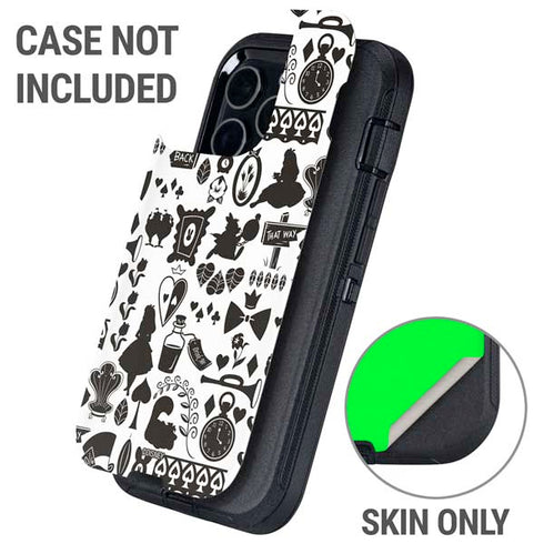 Disney Alice in Wonderland (animated) Silhouette Pattern Otterbox Defender iPhone Skin