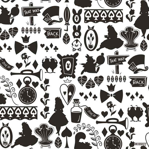Disney Alice in Wonderland (animated) Silhouette Pattern PS4 Console and Controller Bundle Skin