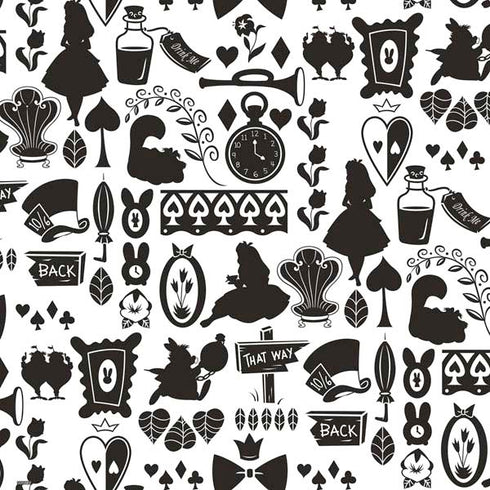 Disney Alice in Wonderland (animated) Silhouette Pattern PS4 Controller Skin