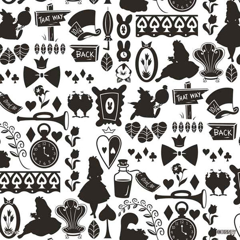 Disney Alice in Wonderland (animated) Silhouette Pattern PS4 Pro Bundle Skin