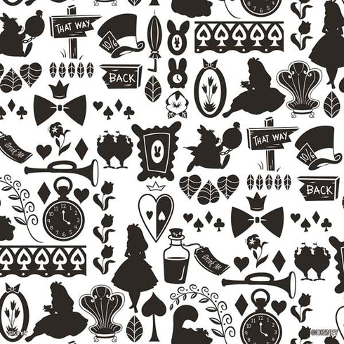 Disney Alice in Wonderland (animated) Silhouette Pattern PS4 Pro/Slim Controller Skin