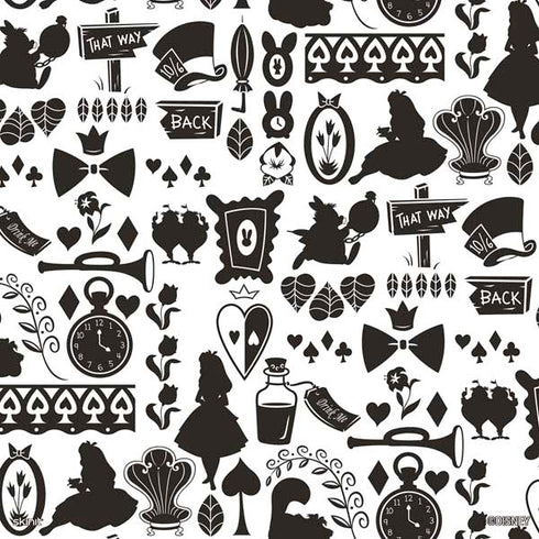 Disney Alice in Wonderland (animated) Silhouette Pattern PS4 Slim Bundle Skin