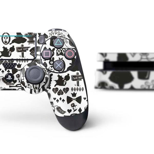 Disney Alice in Wonderland (animated) Silhouette Pattern PS4 Slim Bundle Skin
